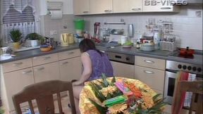 German Bbw Takes Off Her Housewife Robe And Gets Her Pussy Licked While Her Big Boobs Are Squeezed