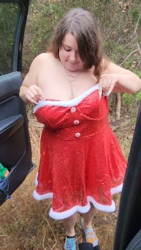 Changing into my dress on the side of the road!