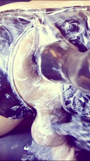 Extreme FEMDOM ENEMA, anal play with whipped CREAM and ANAL balls in my SLAVE's ass   Clip 2