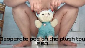 Desperate pee on the plush toy 207