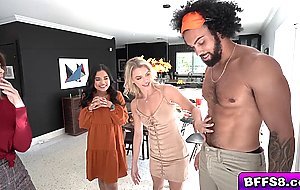 Blonde babe Evelyn Payne invites her hot best friends Alex Kane and Summer Col