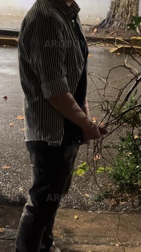 Risky Extreme Couple Jerk off Outdoor in Public Under the Rain (very Romantic)