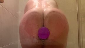 Big bubble butt shower dildo fuck