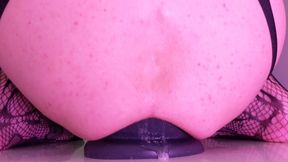 Playing with a huge 10 cm diameter anal plug in my ass