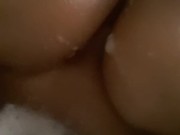 A little titty play while enjoying my bubble bath