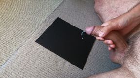 Pool of cum from curved cock