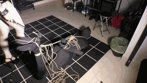 Slave in tight hogtie , totally in Mistress's hands Italian language MP4 version