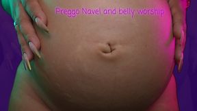 Preggo navel and belly worship - Milky