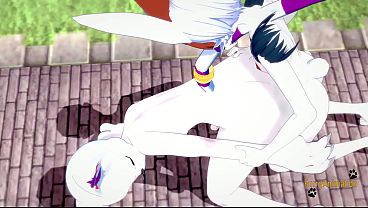 Digimon Pokemon Furry Yaoi Yiff 3D - Cinderace x Gatomon blowjob and fucked with creampie in his ass - Japanese anime manga