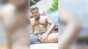 Young Desi Twink Strokes Big Cock in Locker Room