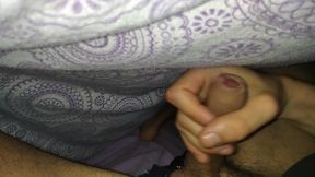 Boy Moaning and Jerking Good Wet Cock, in the Morning Under the Sheets! Better a Blowjob, Will You G