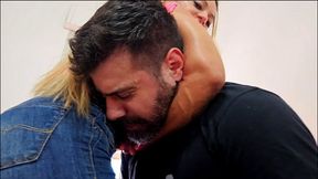 Hot blonde in BICEPS JOB