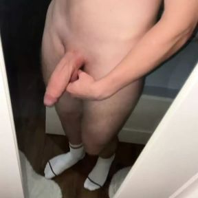 Completely naked with my huge cock