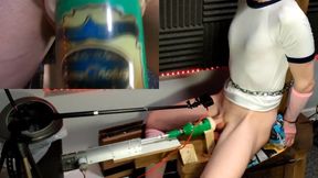 Cute femboy struggles as he gets pounded by a merciless milking machine