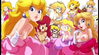 Princess Peach indulges in wild hentai fantasies with creampie endings