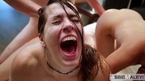 Rough hard fucking makes them scream for more &mdash;  intense raw sex by Abbie Maley & LaSirena69