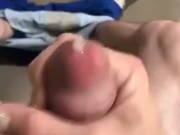 Hubby blowing his load at work