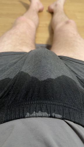 Teenager tries to piss in his pants for the first time.