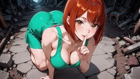 ai · redhead anime girl fucked hard in ruined factory - dripping cum all over her big ass