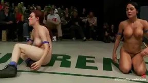 Passionate Lesbians Wrestle on Tatami Mat Before Wild Sex Orgasm