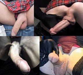 Video compilation of my big dick in slut outfit held in hand