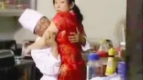 Uncontrollable Desire in the Kitchen - Chef Takes Advantage of Waitress