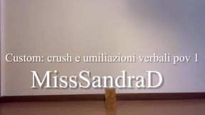 Custom: crush e umilizaioni verbali pov 1
