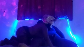 thick petite ebony milf takes bbc in smoking lounge