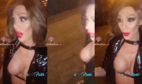 Taking my TS friend Penny on her first slut walk with two hungry trannys