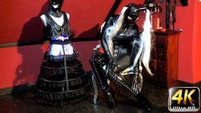 Quioyja in Latex CatSuit - Tight Corset - Ballet Boots - Long Nails (4K)