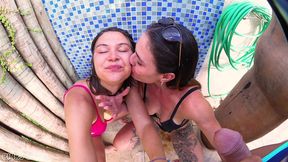 tropical wet threesome with kinky mary