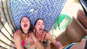 tropical wet threesome with kinky mary