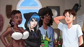 Summertime Saga - Charming african MILF want a Humongous Meat Massive Tit Dark MILF Tries White Dong - Miss Dewitt Sex Scenes