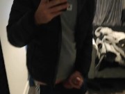Chav lad cums in the mirror