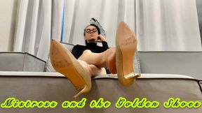 WORSHIP THE GOLDEN SHOES OF THE MISTRESS IN BLACK 1080