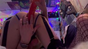femboy can’t resist his cock toy