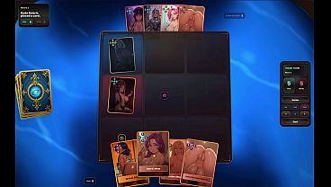 Hentai game features lesbian harem card sex fight.