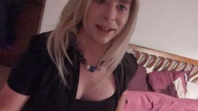 Unwinding Before Bed, Stockings, Short Skirt & Heels!