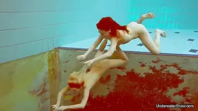 Nudist Babes In The Pool Underwater Stripping