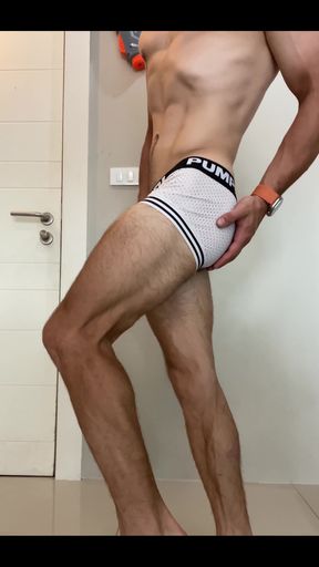 Big Russian Boy Show His Muscle Legs and Body