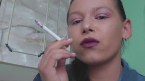 Nose Exhales chain Smoking Session