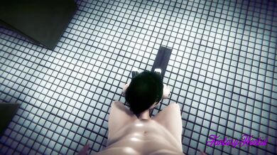 Cyberpunk hentai Judy gets creamed in the loo