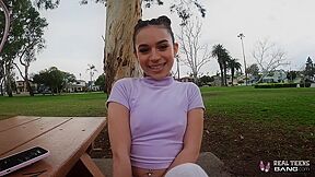 Aria Valencia Flashes Her Rock Hard Nipples In Public