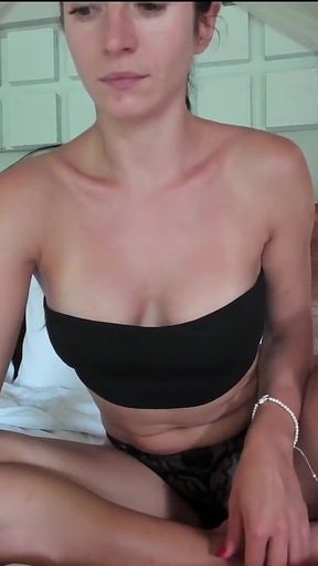 JOI in a Thong, Cum Encouragement - Vid Call Recording