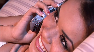 He seems eager to comply, licking and sucking these brunette beauties before they take...