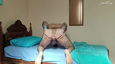 Hairy Businessman Striptease: Fingering Big Ass, Jerking Off and Cumming by LouiFerdi