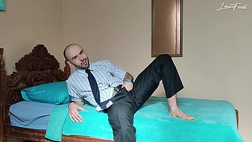 Hairy Businessman Striptease: Fingering Big Ass, Jerking Off and Cumming by LouiFerdi