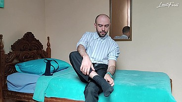 Hairy Businessman Striptease: Fingering Big Ass, Jerking Off and Cumming by LouiFerdi