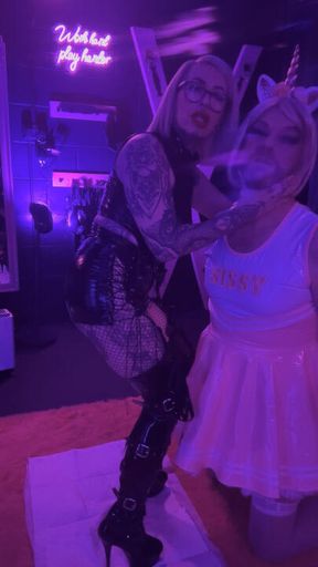 Sissy Fanny is treated to a real cock