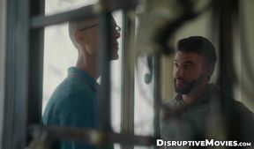 Skinny Hoss Kado cock worships hairy hunk Ian Holms in the kitchen